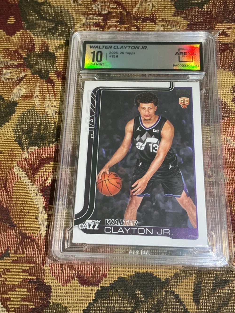 2025-26 Topps 218 Walter Clayton Jr. Rookie card Graded Arena 10